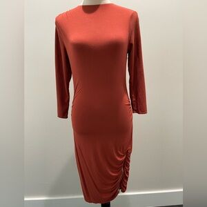 Guess Rust Long Sleeve Dress